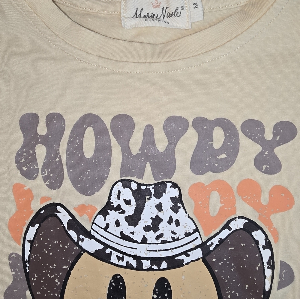 Marie Nicole Girls Long Sleeve Sweatshirt, Howdy Graphic, Girls Med - Picture 3 of 4